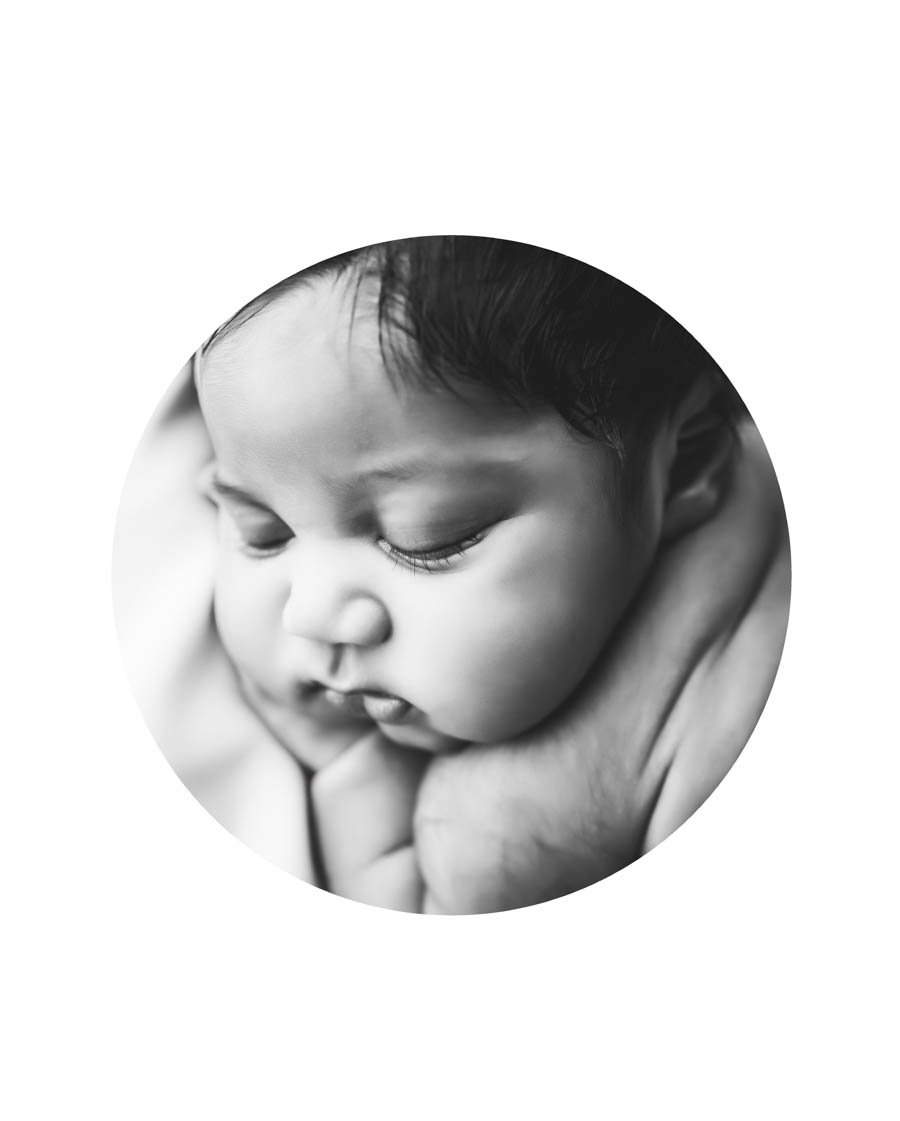 Close-up of sleeping newborn baby in a fine art portrait in Rowlett Texas